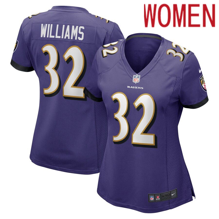 Women Baltimore Ravens #32 Marcus Williams Nike Purple Game NFL Jersey